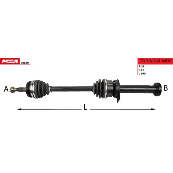 MGA Ön Aks (Sağ) – 70839 / OEM 7E0407272S ürün görseli