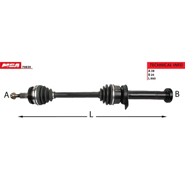 MGA Ön Aks (Sağ) – 70839 / OEM 7E0407272S
