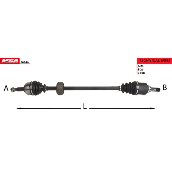MGA Ön Aks (Sağ) – 70846 / OEM 391006276R