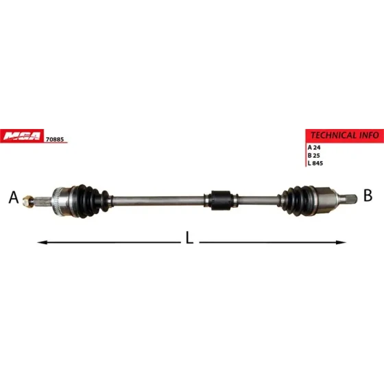 MGA Ön Aks (Sağ) – 70885 / OEM 495000X110 ürün görseli