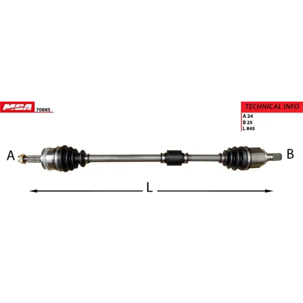 MGA Ön Aks (Sağ) – 70885 / OEM 495000X110