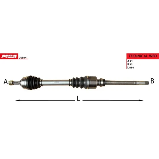 MGA Ön Aks (Sağ) – 70894 / OEM 3273CS ürün görseli