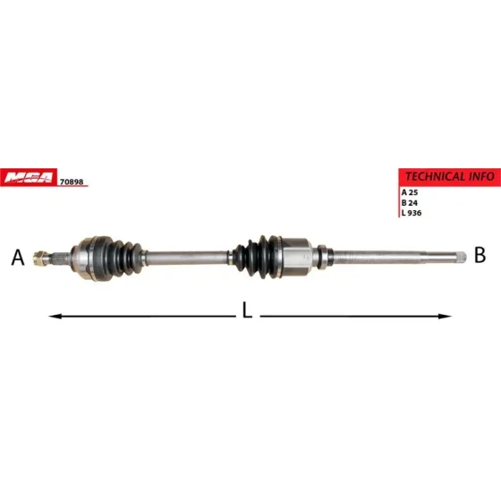 MGA Ön Aks (Sağ) – 70898 / OEM 32738G ürün görseli