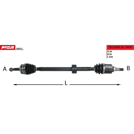 MGA Ön Aks (Sağ) – 70913 / OEM 4341002830 ürün görseli