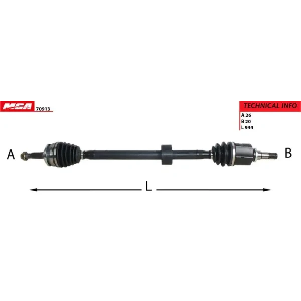 MGA Ön Aks (Sağ) – 70913 / OEM 4341002830