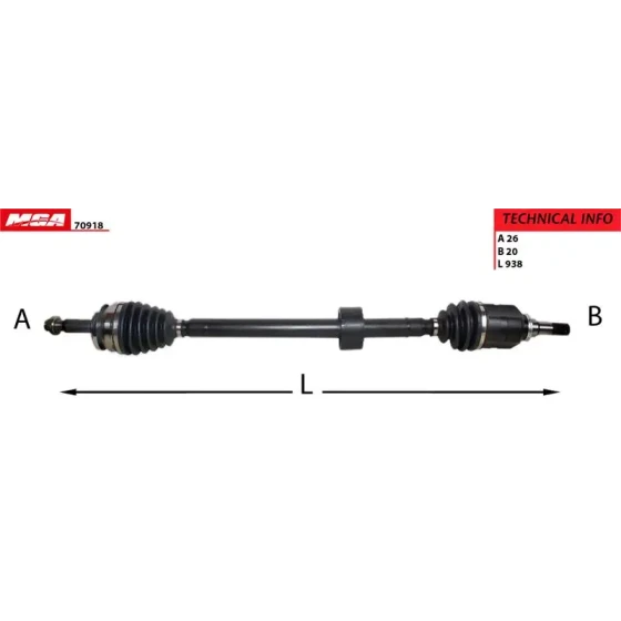 MGA Ön Aks (Sağ) – 70918 / OEM 434100F041 ürün görseli