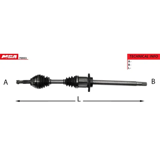 MGA Ön Aks (Sağ) – 70953 / OEM 391003113R ürün görseli