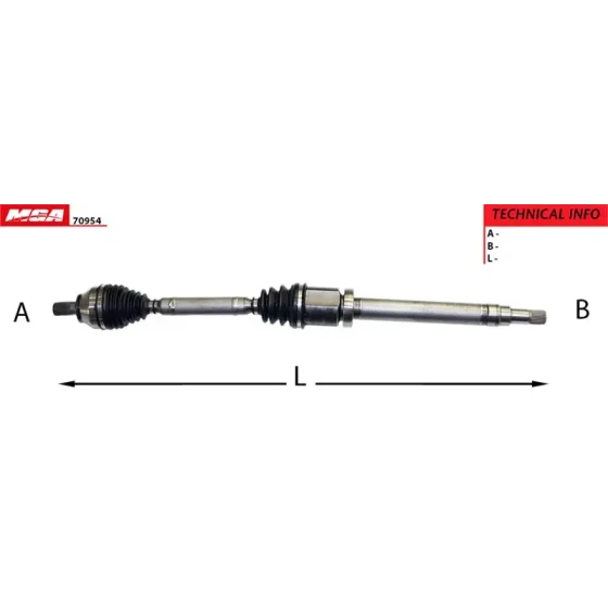 MGA Ön Aks (Sağ) – 70954 / OEM 3M513B436MH ürün görseli