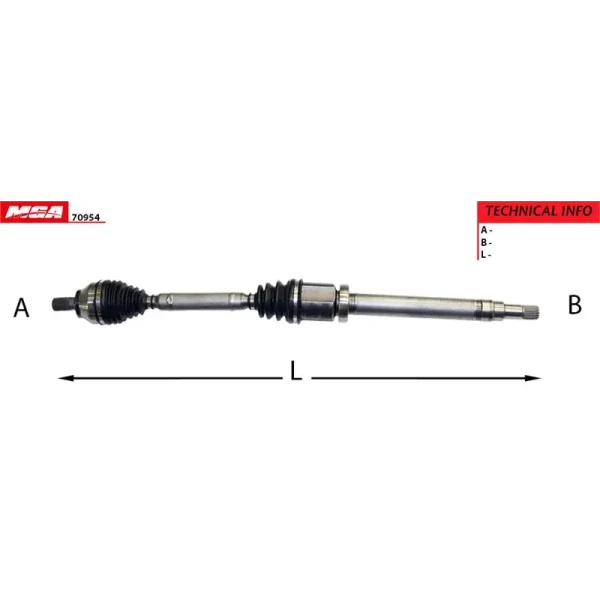 MGA Ön Aks (Sağ) – 70954 / OEM 3M513B436MH