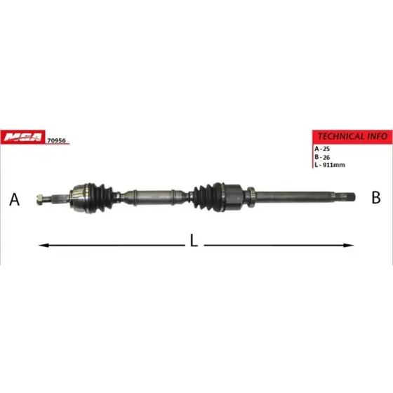 MGA Ön Aks (Sağ) – 70956 / OEM 8200376095 ürün görseli