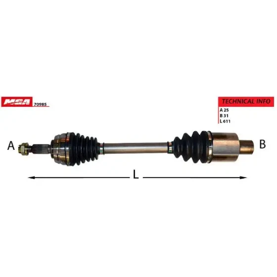 MGA Ön Aks (Sağ) – 70985 / OEM 391009882R ürün görseli