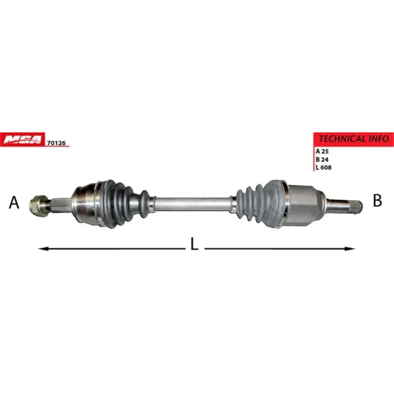 MGA Ön Aks (Sol) – 70126 / OEM 51808106 ürün görseli