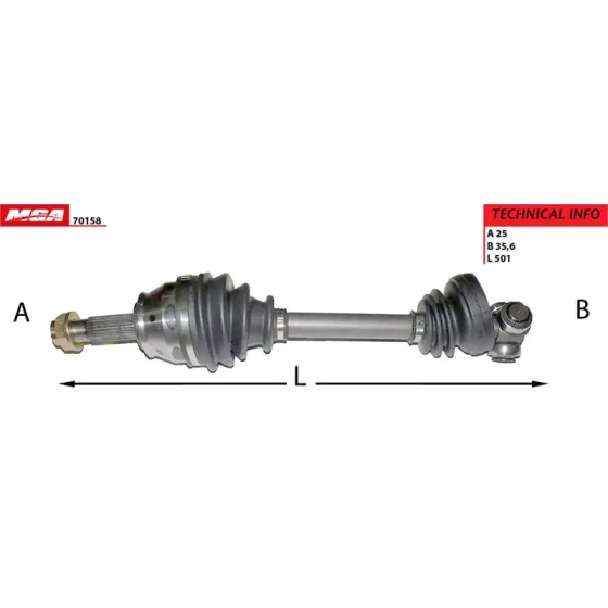 MGA Ön Aks (Sol) – 70158 / OEM 51806761 ürün görseli