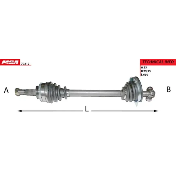 MGA Ön Aks (Sol) – 70212 / OEM 8200622834