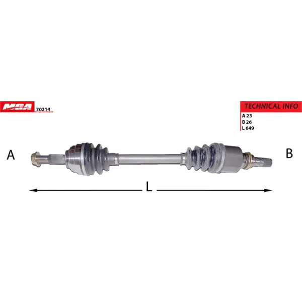 MGA Ön Aks (Sol) – 70214 / OEM 8200618501