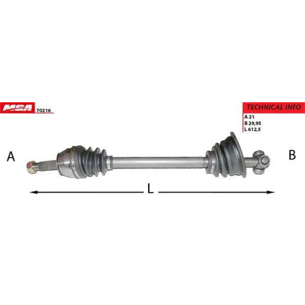 MGA Ön Aks (Sol) – 70216 / OEM 7701349915