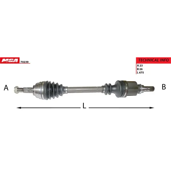 MGA Ön Aks (Sol) – 70239 / OEM 8200432514