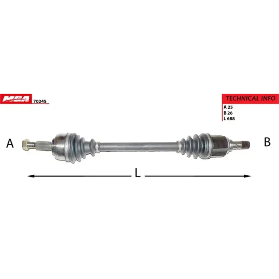 MGA Ön Aks (Sol) – 70245 / OEM 8200725499 ürün görseli
