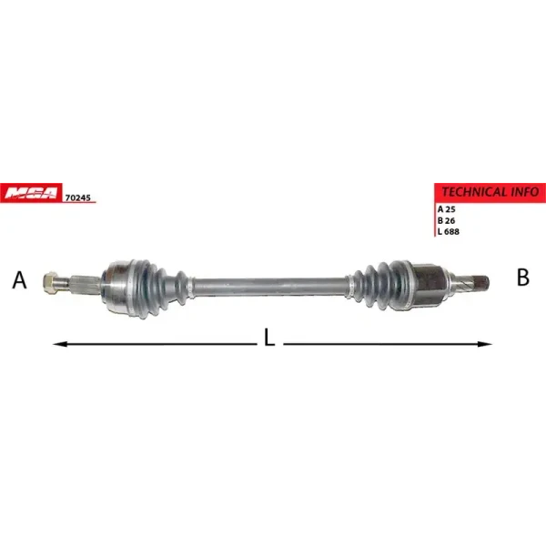 MGA Ön Aks (Sol) – 70245 / OEM 8200725499
