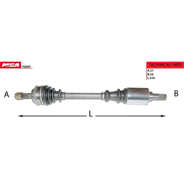 MGA Ön Aks (Sol) – 70247 / OEM 32728Q