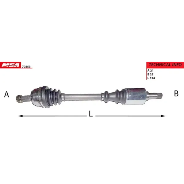 MGA Ön Aks (Sol) – 70253 / OEM 3272W8