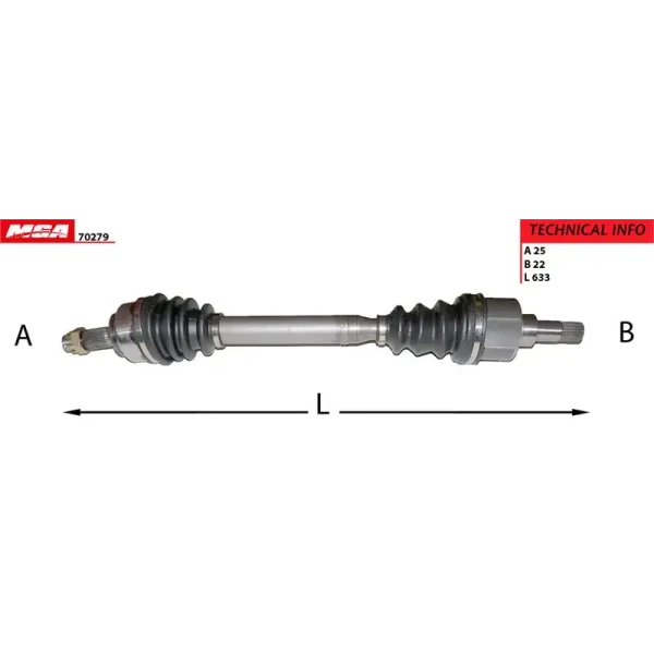 MGA Ön Aks (Sol) – 70279 / OEM 32725X