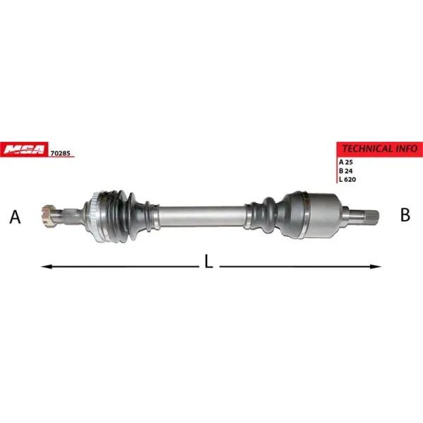 MGA Ön Aks (Sol) – 70285 / OEM 32721P