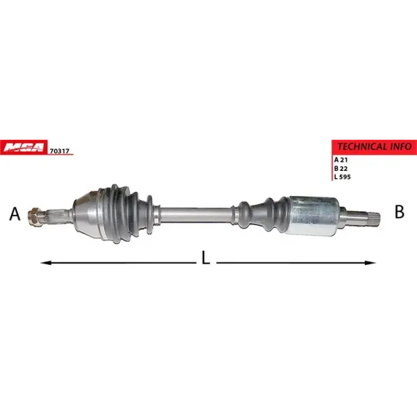 MGA Ön Aks (Sol) – 70317 / OEM 3272R7