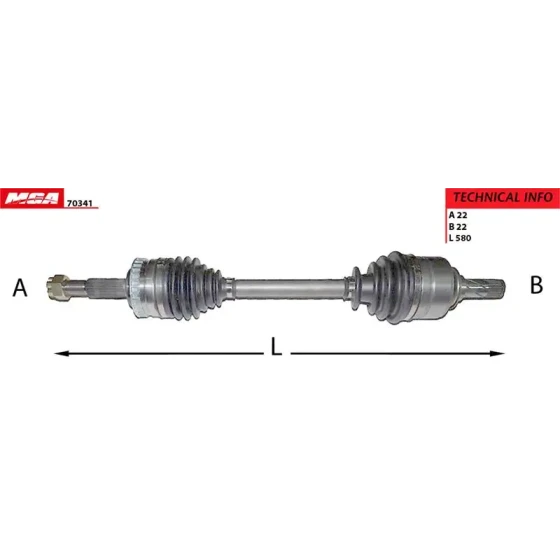 MGA Ön Aks (Sol) – 70341 / OEM 374466 ürün görseli