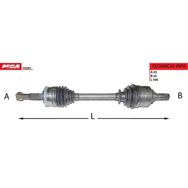 MGA Ön Aks (Sol) – 70341 / OEM 374466