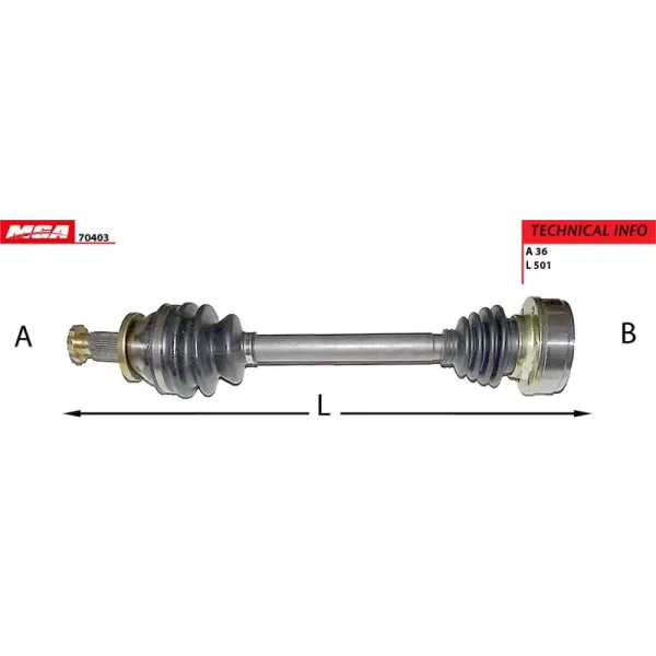 MGA Ön Aks (Sol) – 70403 / OEM 6Q0407271AT