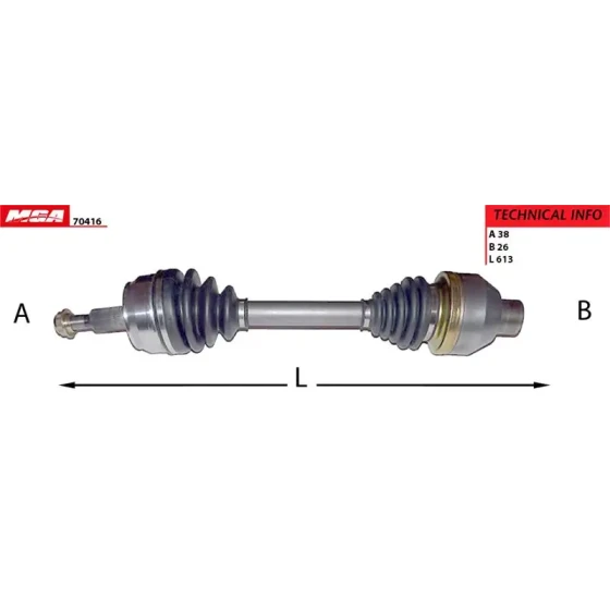 MGA Ön Aks (Sol) – 70416 / OEM 7H0407271AS ürün görseli