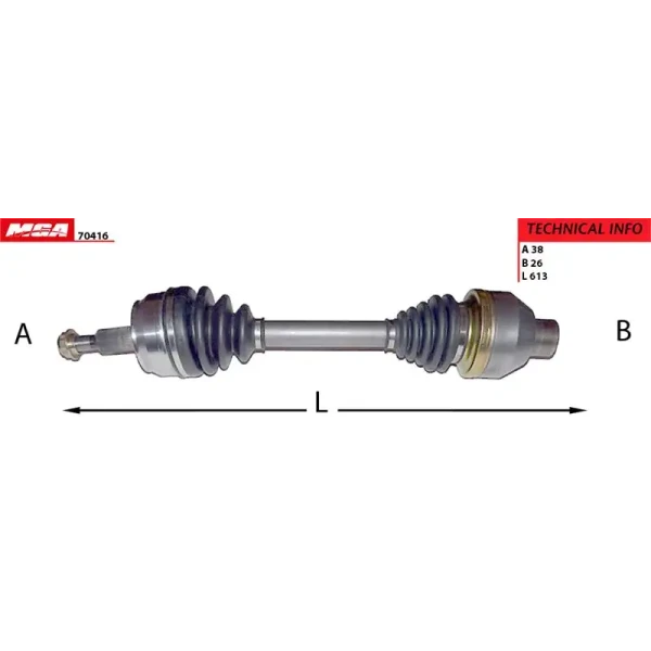 MGA Ön Aks (Sol) – 70416 / OEM 7H0407271AS