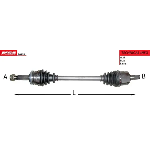 MGA Ön Aks (Sol) – 70452 / OEM 495001J200