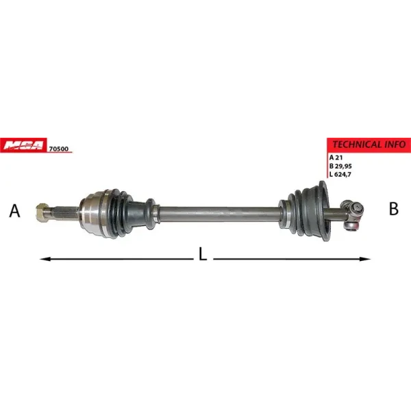MGA Ön Aks (Sol) – 70500 / OEM 8200236107