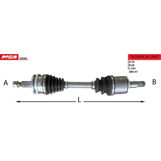 MGA Ön Aks (Sol) – 70509 / OEM 3815A307 ürün görseli