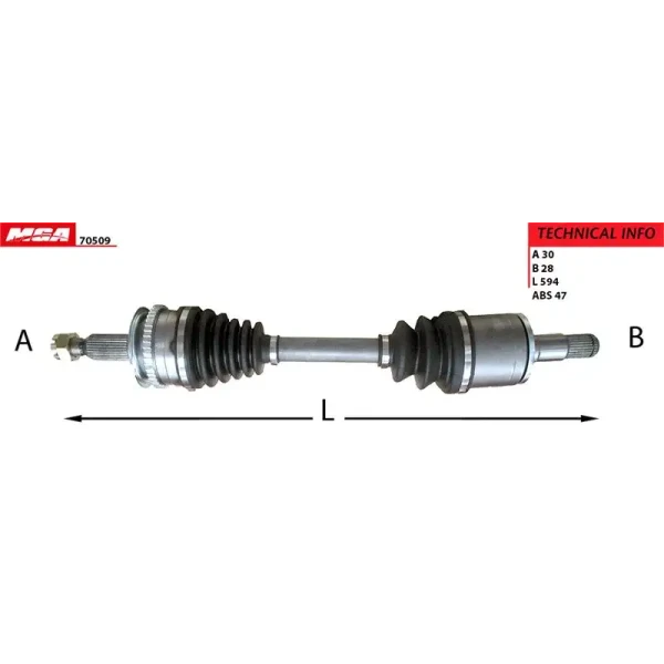 MGA Ön Aks (Sol) – 70509 / OEM 3815A307