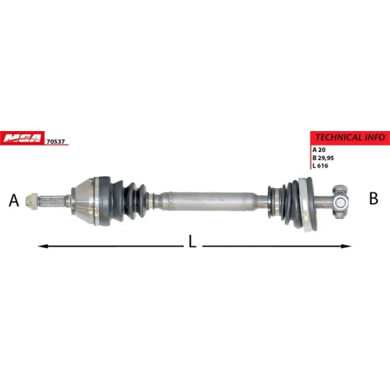 MGA Ön Aks (Sol) – 70537 / OEM 8201074123 ürün görseli