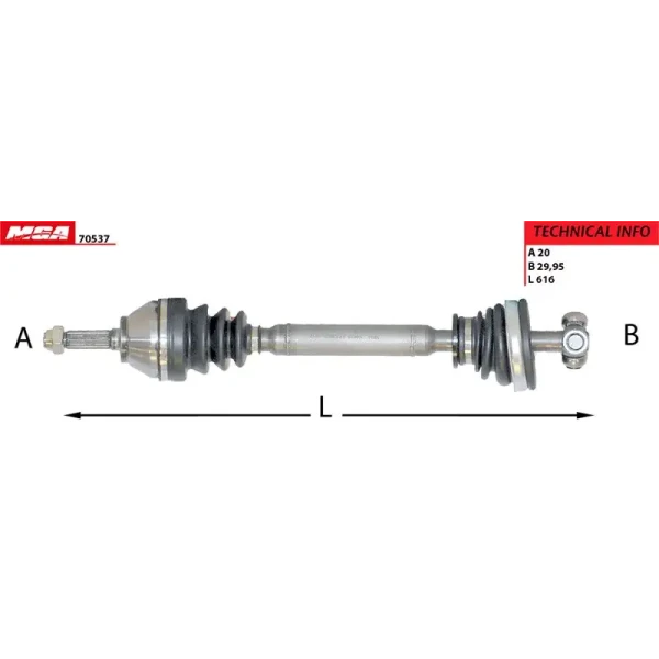 MGA Ön Aks (Sol) – 70537 / OEM 8201074123