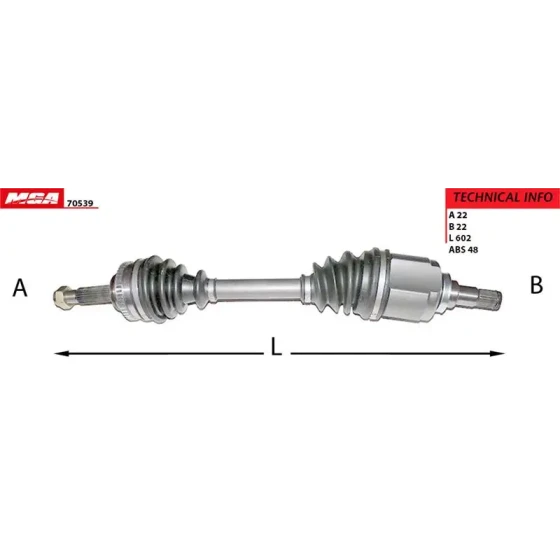 MGA Ön Aks (Sol) – 70539 / OEM 96485019 ürün görseli