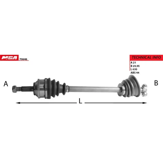 MGA Ön Aks (Sol) – 70646 / OEM 8200613822 ürün görseli