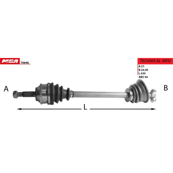 MGA Ön Aks (Sol) – 70646 / OEM 8200613822