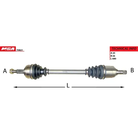 MGA Ön Aks (Sol) – 70821 / OEM 391016204R ürün görseli