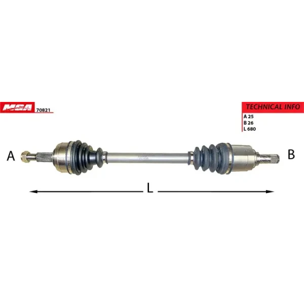 MGA Ön Aks (Sol) – 70821 / OEM 391016204R