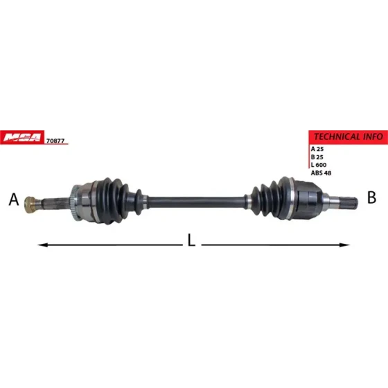MGA Ön Aks (Sol) – 70877 / OEM 495001R200 ürün görseli