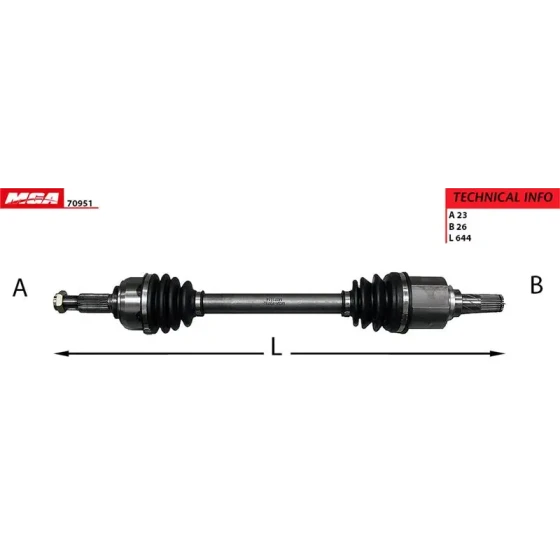 MGA Ön Aks (Sol) – 70951 / OEM 39101BC600 ürün görseli