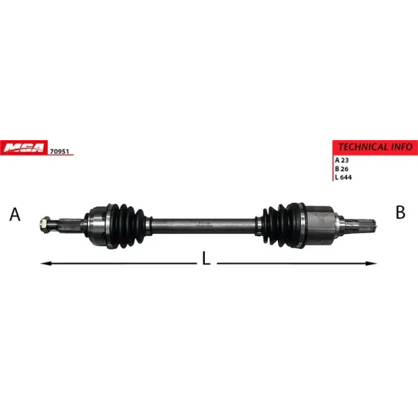 MGA Ön Aks (Sol) – 70951 / OEM 39101BC600