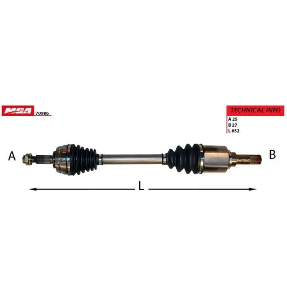 MGA Ön Aks (Sol) – 70986 / OEM 391017275R ürün görseli