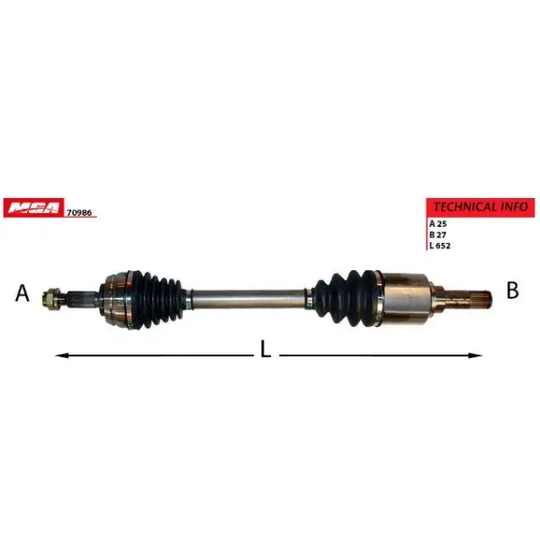 MGA Ön Aks (Sol) – 70986 / OEM 391017275R