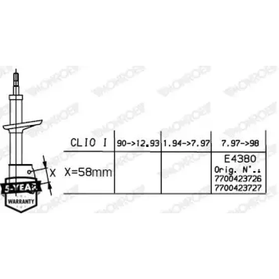 Monroe Ön Amortisör – G7485 / OEM 7700423727 ürün görseli